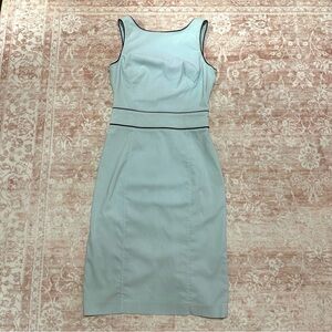 Y2K Baby Blue High Neck Fitted Dress
